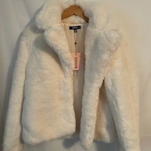 White Fur Coat Misguided